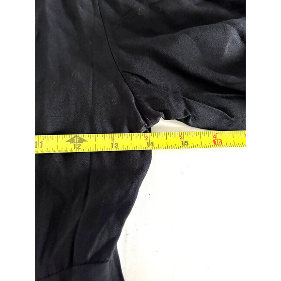 Free People | Be My Baby Ruched Mini Dress Size 2 Black Loose Fit Neck High - Picture 6 of 9